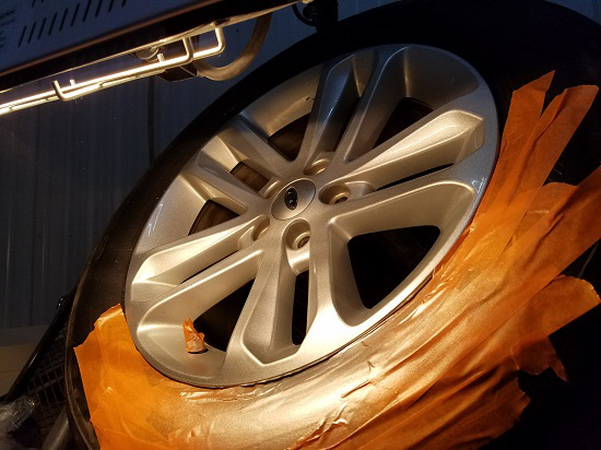 wheel being prepped for repair | Bailey’s Auto Repair